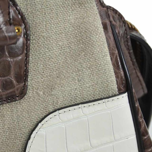 TOD'S トッズ ハンドバッグ ショルダーバッグ ブラウン×ホワイト 14057