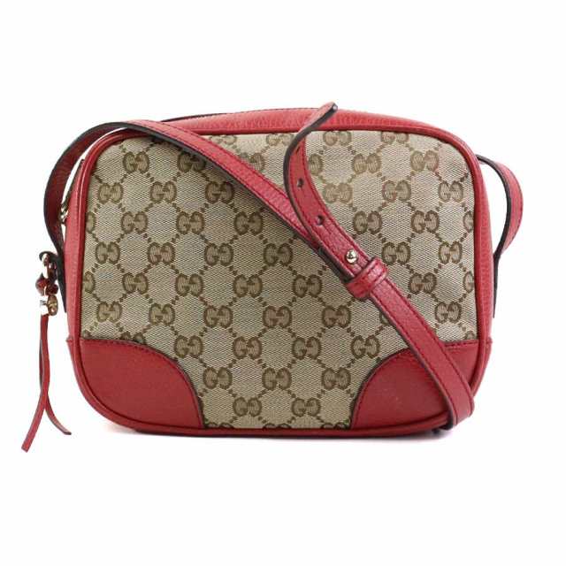 GUCCI グッチ 449413 斜め掛けショルダーバッグ ベージュブラウン/レッド 14057 レディース【中古】 e59179a