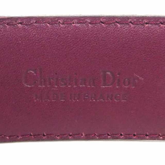 Christian Dior クリスチャンディオール ベルト バーガンディ/シルバー/ゴールド 14070 メンズ【中古】 e59200g