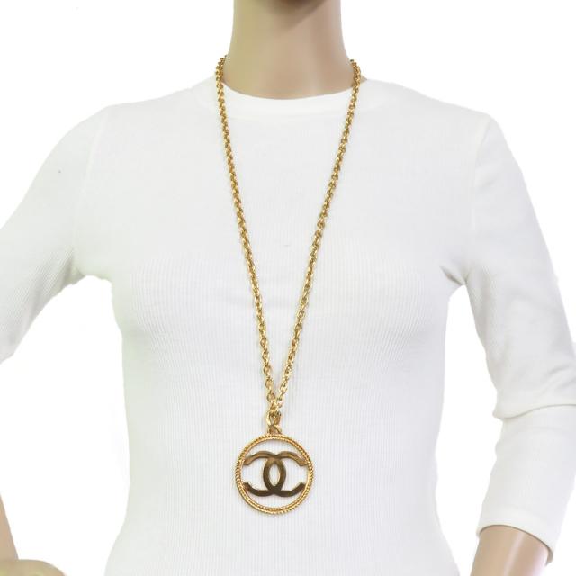 CHANEL シャネル ココマーク ネックレス ゴールド 14068 レディース【中古】 e59204gの通販は