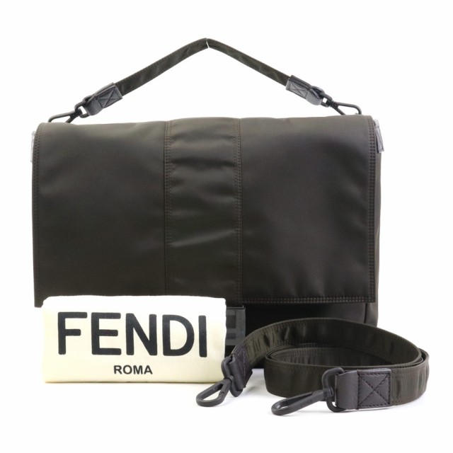 FENDI フェンディ 7VA536 AG0P ショルダーバッグ ハンドバッグ カーキ 14058 メンズ【中古】 h30539g