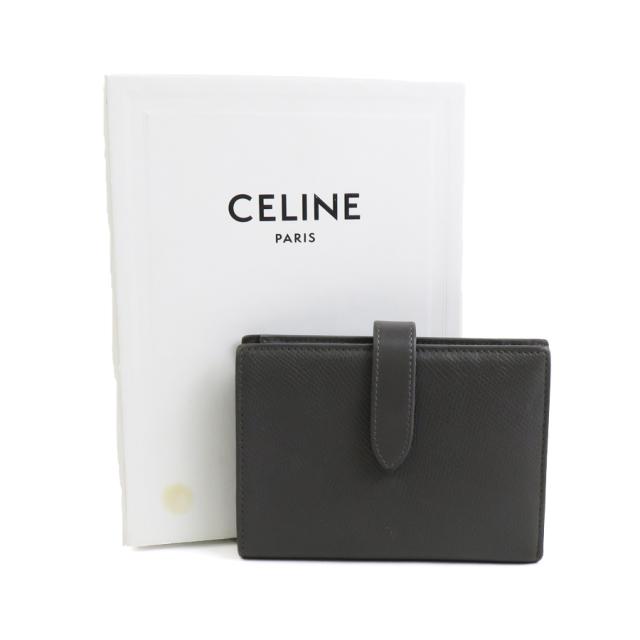 CELINE セリーヌ ミディアムストラップウォレット 二つ折り財布 グレー