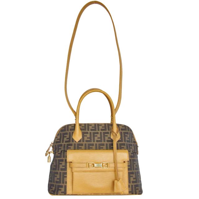 FENDI フェンディ ズッカ ハンドバッグ ショルダーバッグ ブラウン 14057 レディース【中古】 k0010 FENDI フェンディ ズッカ ハンドバッグ ショルダーバッグ ブラウン