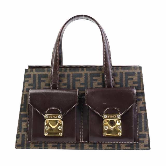 FENDI フェンディ ズッカ ハンドバッグ ブラウン 14057 レディース【中古】 e59232k