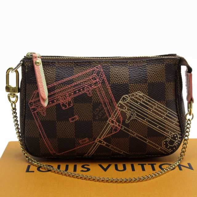 LOUIS VUITTON ルイ ヴィトン ミニ ポシェット アクセソワール ダミエ N41433 アクセサリーポーチ ブラウン 14057 レディース【中古】 w0781aの通販は