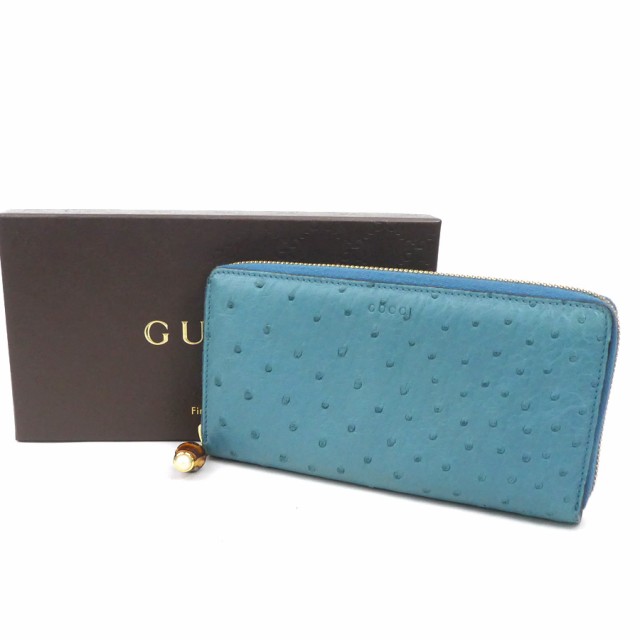 GUCCI グッチ 453158 ラウンドファスナー長財布 ターコイズグリーン 14065 ユニセックス【中古】 r10186g