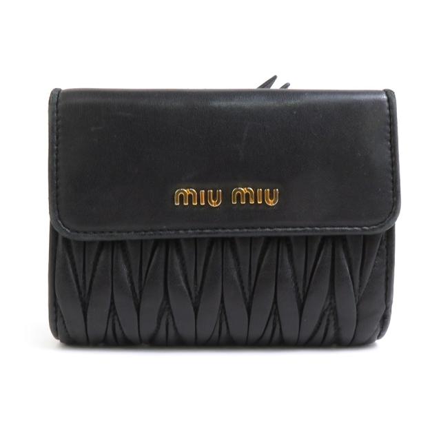 MIUMIU ミュウミュウ 5ML002 二つ折り財布 ブラック 14054 レディース 