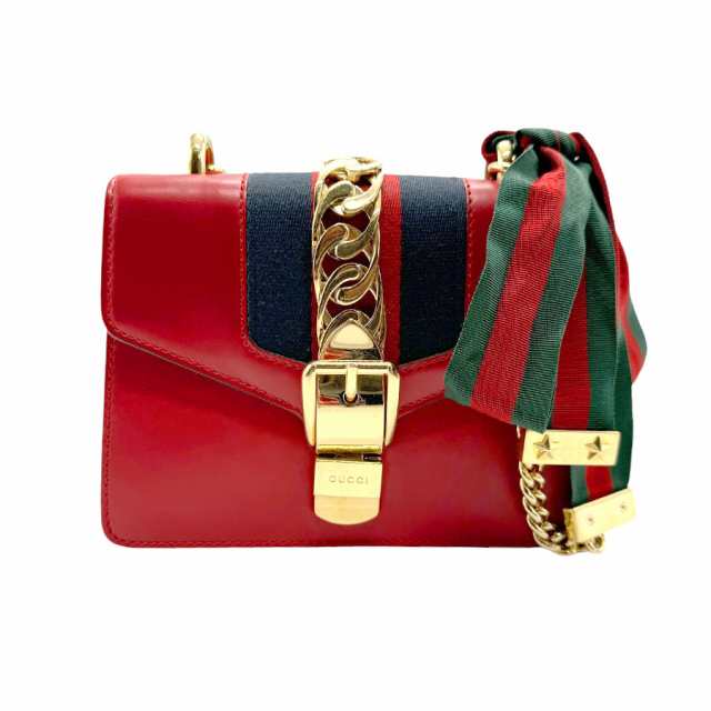 GUCCI グッチ シルヴィ 431666 ショルダーバッグ レッド 14060 レディース【中古】 n0452