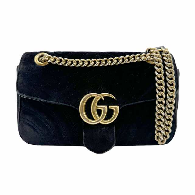 GUCCI グッチ GGマーモント 443497 ショルダーバッグ ブラック 14054 レディース【中古】 n0462