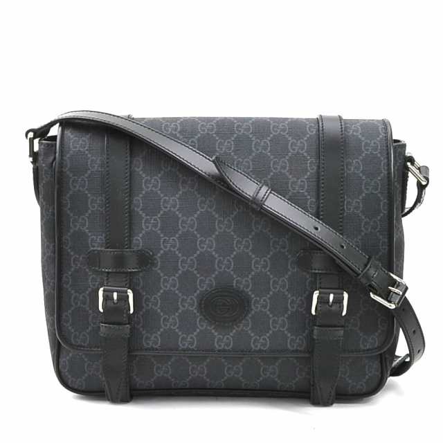 GUCCI グッチ GGスプリーム 658542 ショルダーバッグ ブラック/グレー 14054 メンズ【中古】 e59318a