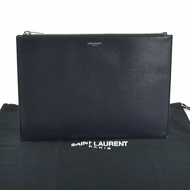 SAINT LAURENT サンローラン 397294 クラッチバッグ ネイビー 14066 メンズ【中古】 h30584a