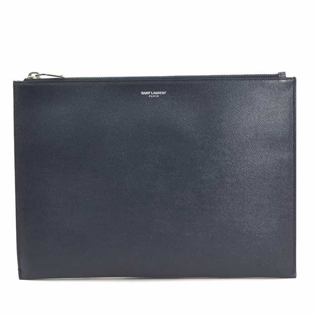 SAINT LAURENT サンローラン 397294 クラッチバッグ ネイビー 14066 メンズ【中古】 h30584a