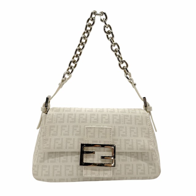 FENDI フェンディ ズッキーノ ハンドバッグ ホワイト系 14056 レディース【中古】 b0082