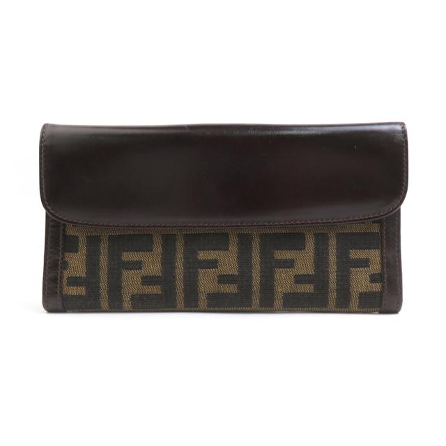 FENDI フェンディ ズッカ 二つ折り長財布 ブラウン 14057 ユニセックス【中古】 e59379gの通販は