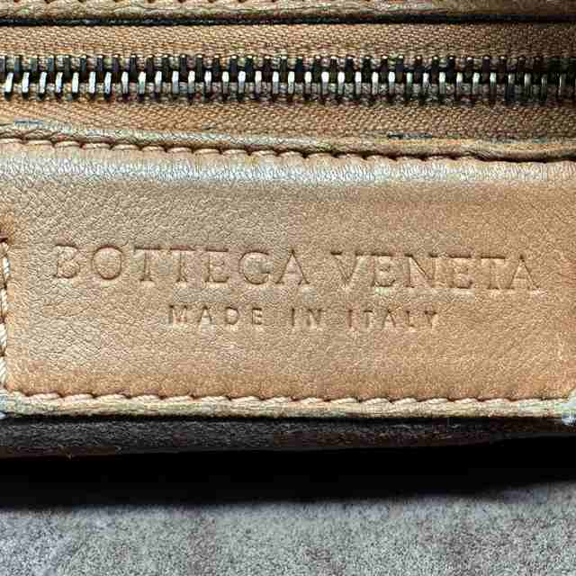 BOTTEGAVENETA ボッテガヴェネタ イントレチャート ハンドバッグ ベージュ/グレー 14059 レディース【中古】 z2622