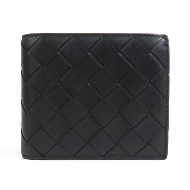 BOTTEGAVENETA ボッテガヴェネタ イントレチャート 二つ折り財布 ブラック 14054 ユニセックス【中古】 h30623kの通販は