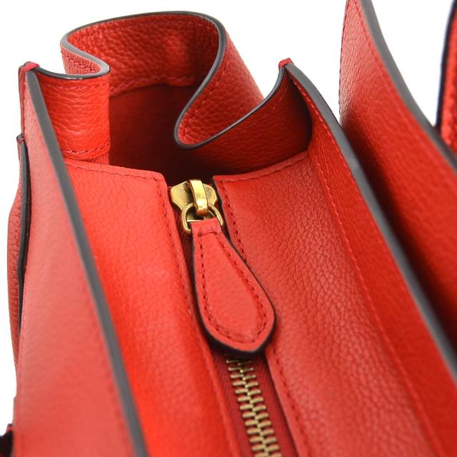 CELINE セリーヌ ラゲージ ミニショッパー ハンドバッグ レッド 14060