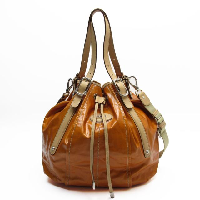 TOD’S トッズ ハンドバッグ ショルダーバッグ オレンジ 14062 レディース【中古】 t19568a
