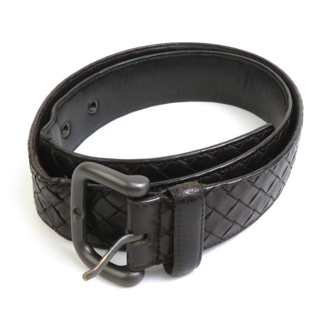 BOTTEGAVENETA ボッテガヴェネタ イントレチャート ベルト ダークブラウン 14057 メンズ【中古】 e59463aの通販は