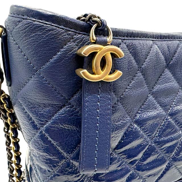 CHANEL シャネル ガブリエル ドゥ シャネル ショルダーバッグ ダークブルー 14067 レディース【中古】 n0693の通販は