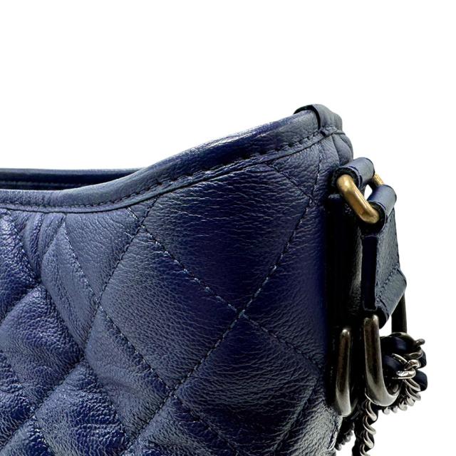 CHANEL シャネル ガブリエル ドゥ シャネル ショルダーバッグ ダークブルー 14067 レディース【中古】 n0693の通販は
