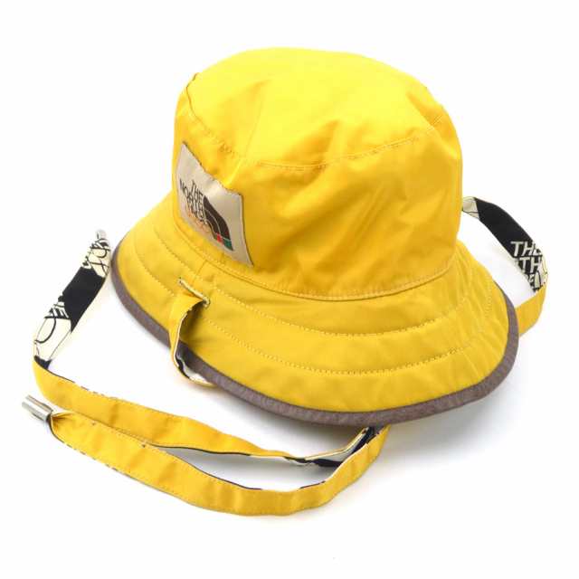 GUCCI グッチ リバーシブル ハット THE NORTH FACEコラボ ハット バケツハット イエロー 14063 ユニセックス【】 r10243a