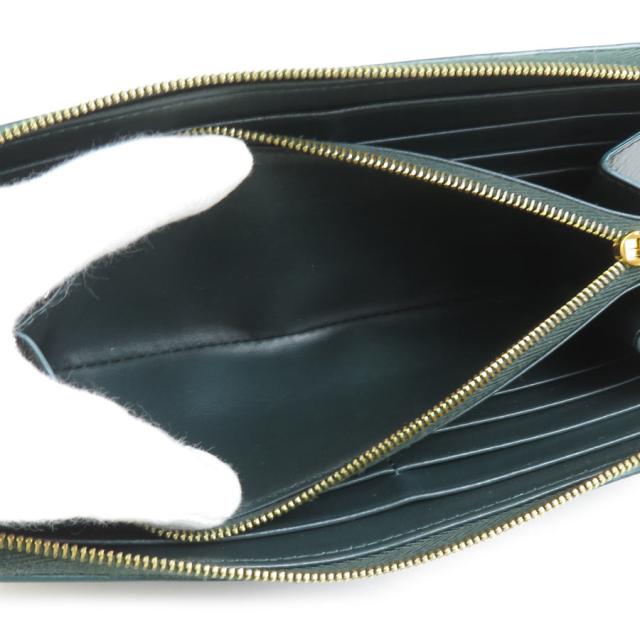 CELINE セリーヌ トリオンフ ラウンドファスナー長財布 ダークグリーン