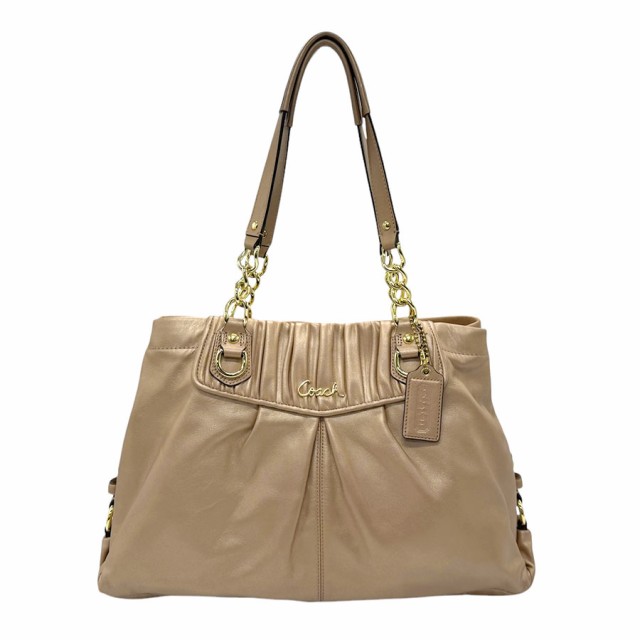 COACH コーチ ハンドバッグ メタリックベージュ 14059 レディース【中古】 n0726