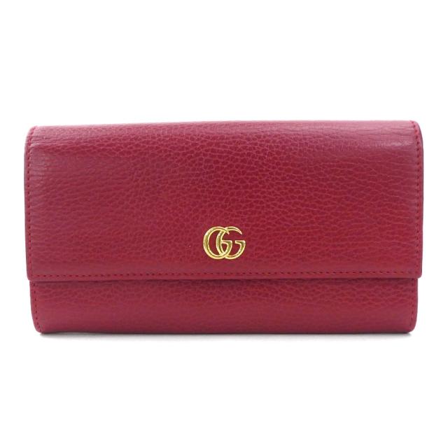 GUCCI グッチ GG MARMONT　 456116 長財布 レッド 14060 ユニセックス【中古】 t19598a