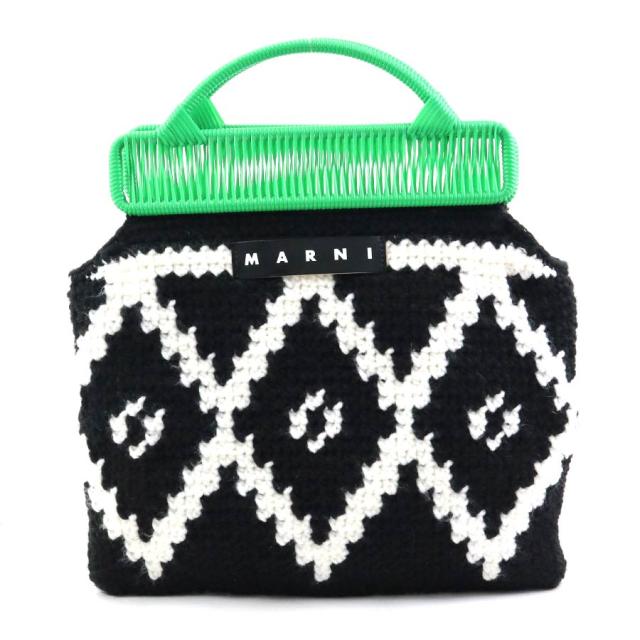 MARNI マルニ ハンドバッグ グリーン×ブラック×ホワイト 14054 レディース【中古】 r10250j