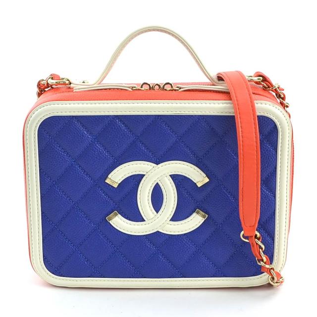 CHANEL シャネル CCフィグリー ショルダーバッグ レッド×ブルー×ホワイト 14060 レディース【中古】 r10255a