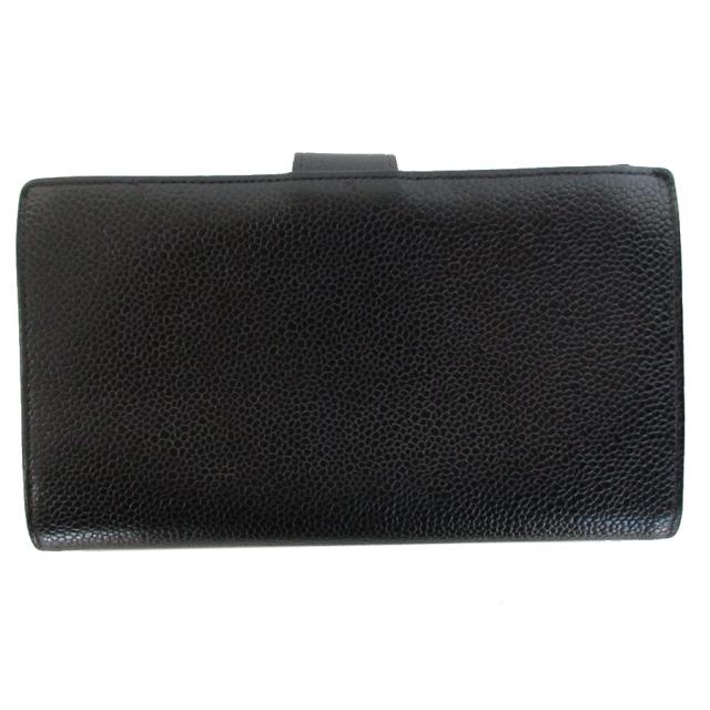 CHANEL ブラック レザー 二つ折り財布 CHANEL ブラックレザー 二つ折り財布 - メルカリ