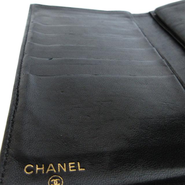 CHANEL シャネル 二つ折り財布 ブラック 14054 レディース【中古