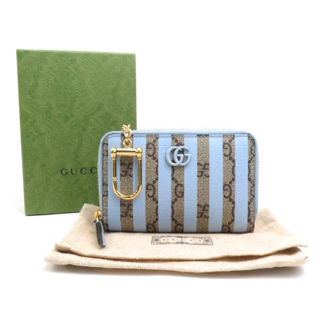 GUCCI グッチ 701485 コインケース ブルー×ブラウン 14057 ユニ