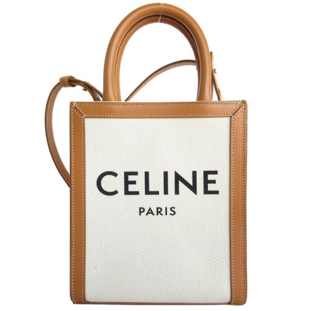CELINE セリーヌ ミニ バーティカルカバ ハンドバッグ ショルダーバッグ ナチュラル/ブラウン 14059 レディース【中古】 s0467j