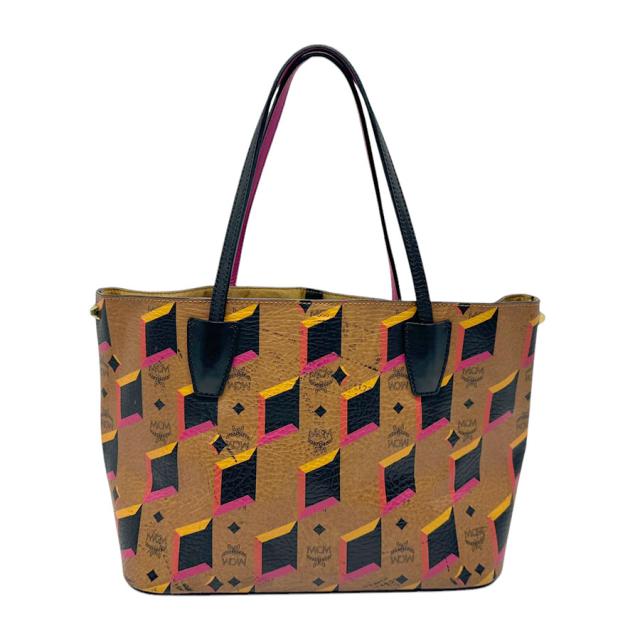 MCM エム シー エム ハンドバッグ ブラウン×ブラック×ピンク 14057 レディース【中古】 n0855