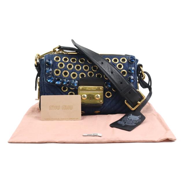 MIUMIU ミュウミュウ 斜め掛けショルダーバッグ インディゴブルー