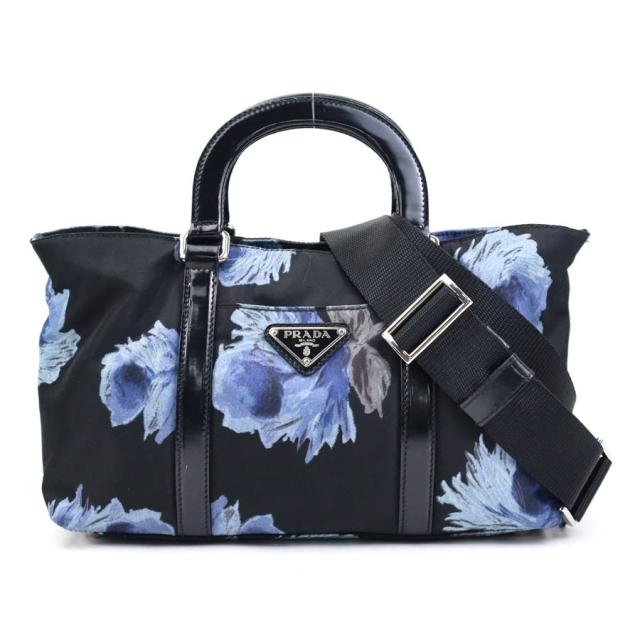 PRADA プラダ ハンドバッグ ショルダーバッグ ブラック×ブルー系 14054 
