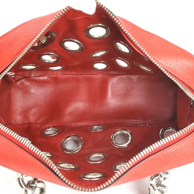 PRADA プラダ ハンドバッグ レッド/シルバー 14060 レディース【中古