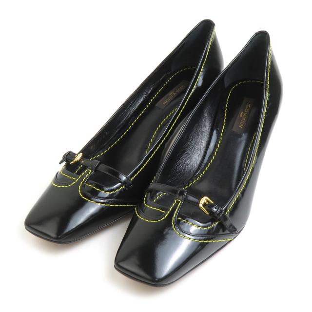 LOUIS VUITTON ルイ ヴィトン パンプス ブラック/イエロー 14054 レディース【中古】 e59759iの通販は 17,100円