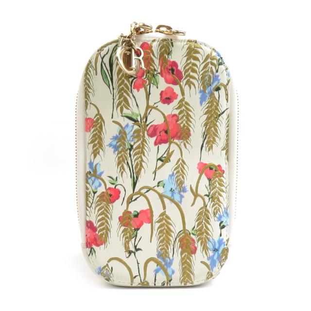 Christian Dior クリスチャンディオール  フォンホルダー フォンポーチ アイボリー×マルチカラー 14056 レディース【中古】 r10278a