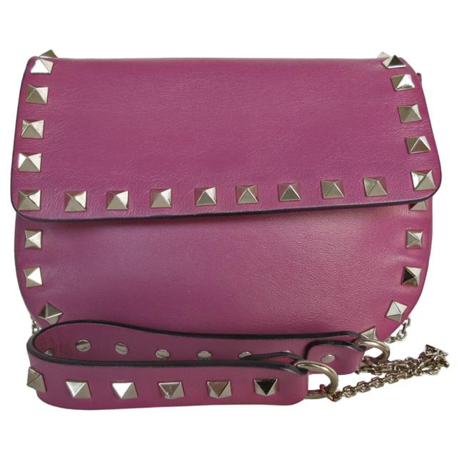 Valentino Garavani ヴァレンティノ ガラヴァーニ ロックスタッズ ショルダーバッグ パープル 14064 レディース【中古】 s0475a