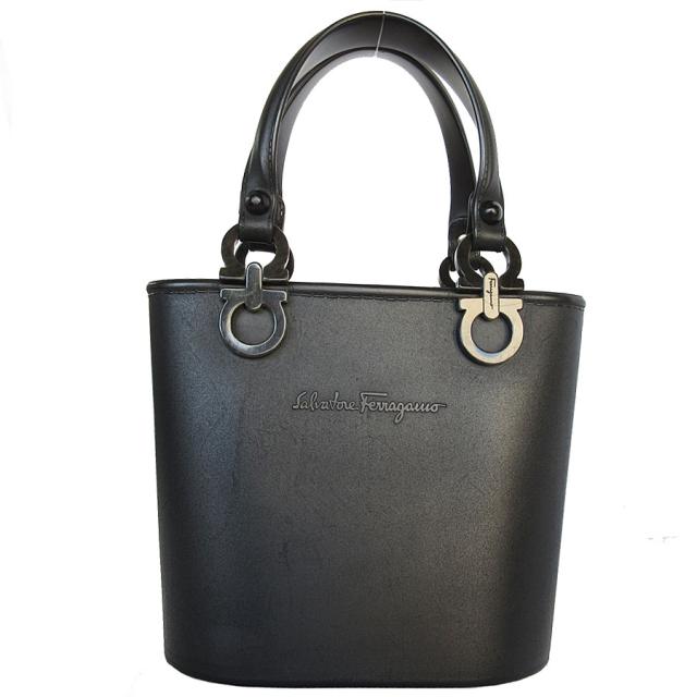 Salvatore Ferragamo サルヴァトーレフェラガモ ガンチーニ ハンドバッグ ブラック 14054 レディース【中古】 s0480a