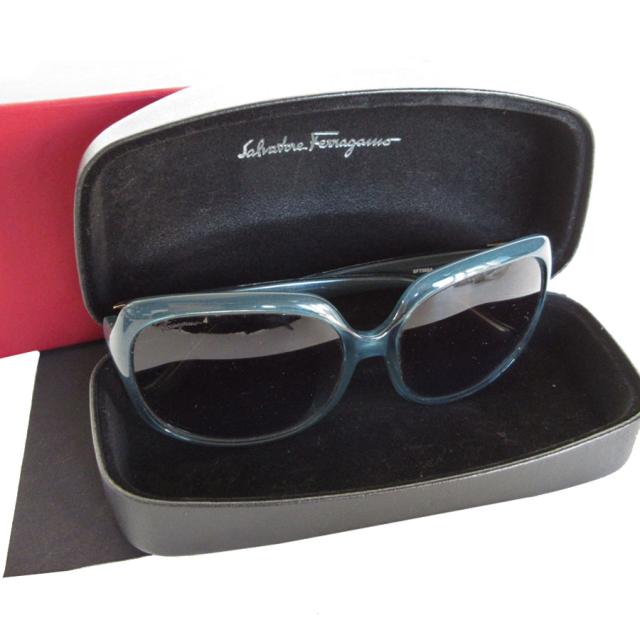 Salvatore Ferragamo サルヴァトーレフェラガモ サングラス ダークブルー 14067 ユニセックス【中古】 s0485g