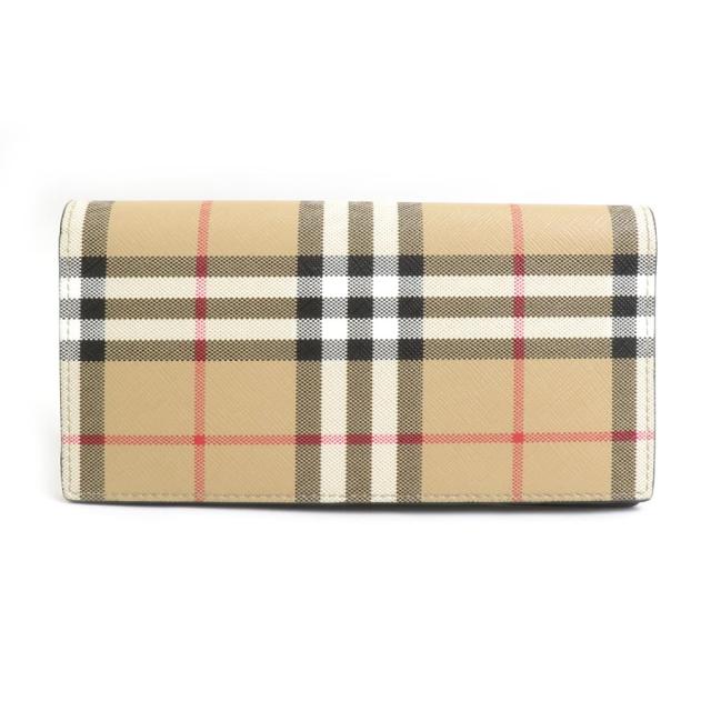 BURBERRY バーバリー 二つ折り長財布 ベージュ系 14059 ユニセックス【中古】 h30779a
