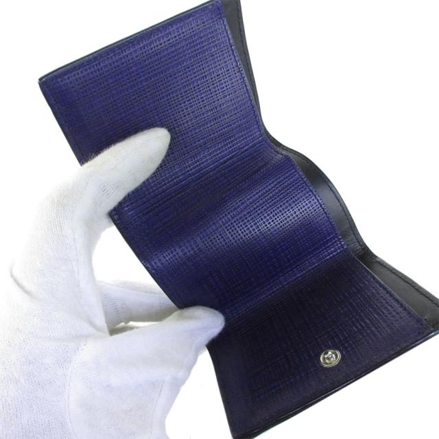 LOEWE ロエベ アナグラム 三つ折り財布 コンパクトウォレット ネイビー