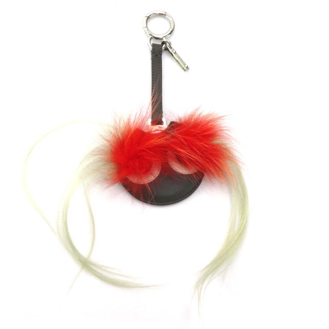 FENDI フェンディ モンスター チャーム コンパクトミラー グレー 