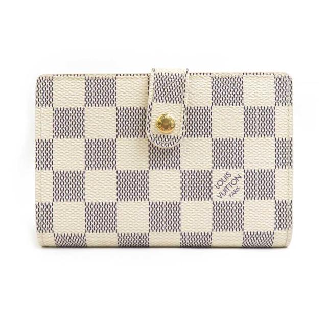 LOUIS VUITTON ルイ ヴィトン ポルトフォイユ ヴィエノワ ダミエ アズール N61676 二つ折り財布 アイボリー 14056 ユニセックス【中古】 h30801a