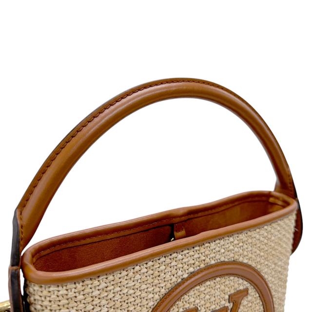 LOUIS VUITTON ルイ ヴィトン プティ バケット M59962 ショルダーバッグ ハンドバッグ ナチュラル×ブラウン 14057 レディース【中古】 z3219の通販は