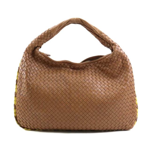 BOTTEGAVENETA ボッテガヴェネタ イントレチャート ショルダーバッグ ブラウン/イエロー 14057 レディース【中古】 e59858a